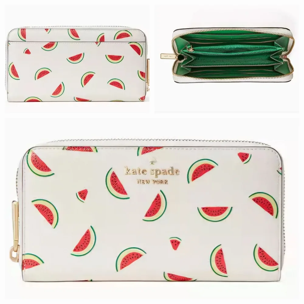 Kate Spade Staci Watermelon Party Large Continental Zip Wallet NWT - Picture 1 of 14